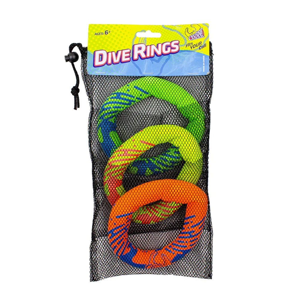 3pc Cooee Neoprene Swimming Pool Round Dive Rings 16cm 6+