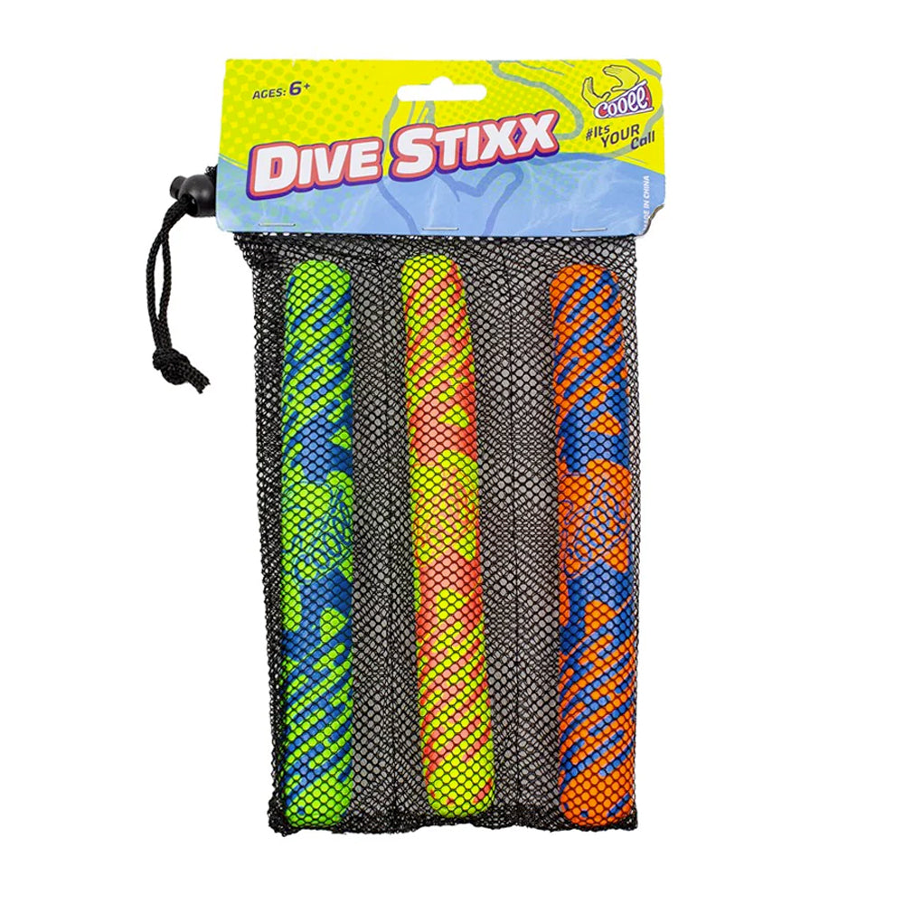 3pc Cooee Neoprene Swimming Pool Dive Stixx Toy 16cm 6+