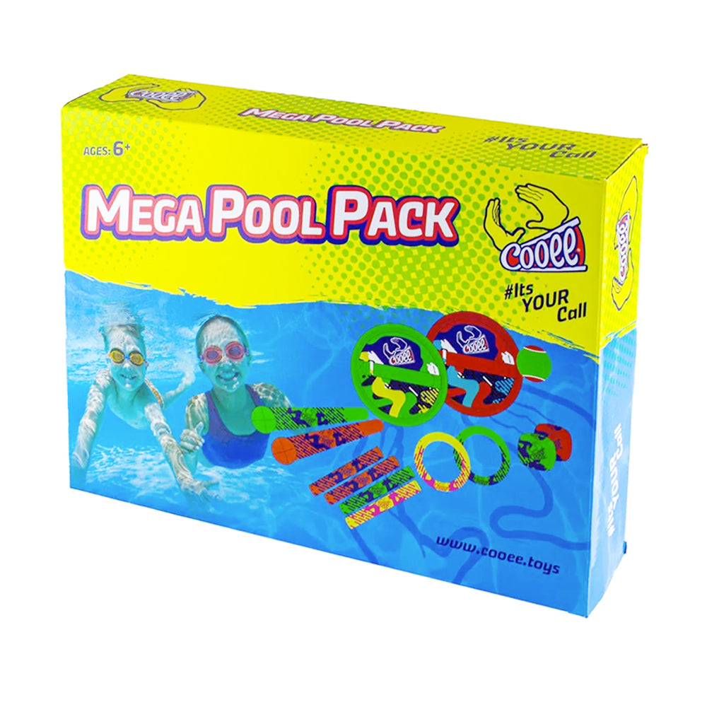 11pc Cooee Neoprene Mega Pool Ball/Stick/Ring Pool Game Dive Pack 6+