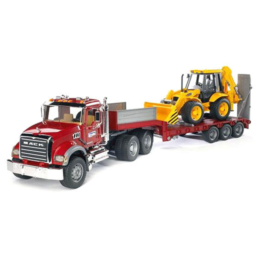 02813-1-16-mack-granite-low-loader-w-jcb-4cx-backhoe-loader