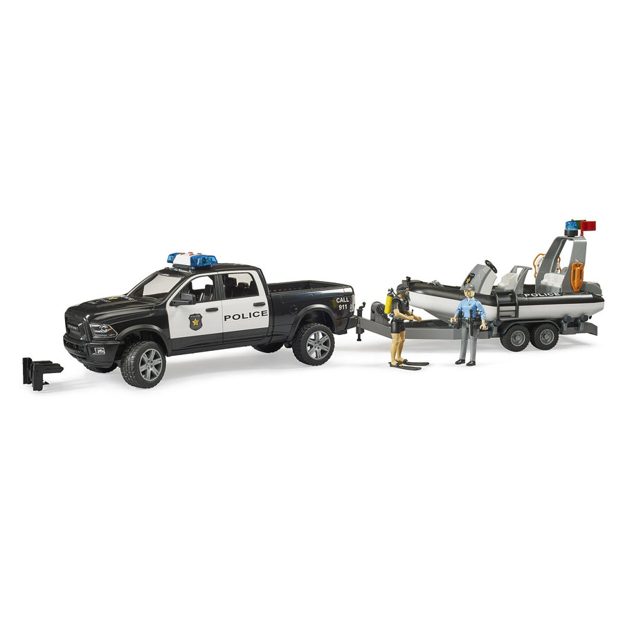 240-02507-bruder-1-16-ram-police-pickup-trailer-w-boat-and-figures-4y