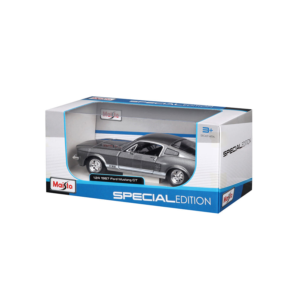 45231260-maisto-1-24-1967-ford-mustang-gt-model-car-toy-3y-grey
