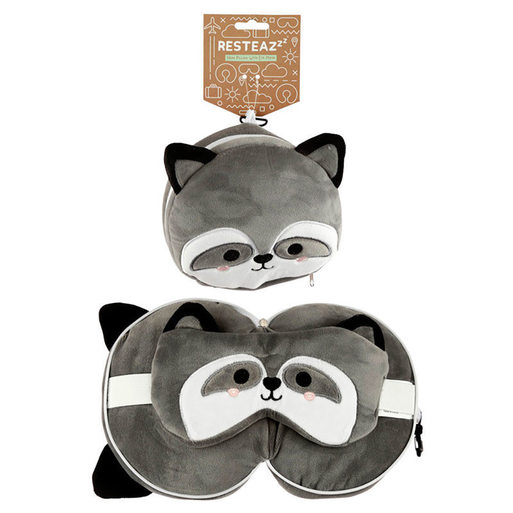 300151363-relaxeazzz-15cm-raccoon-travel-pillow-cushion-w-eye-mask-3y