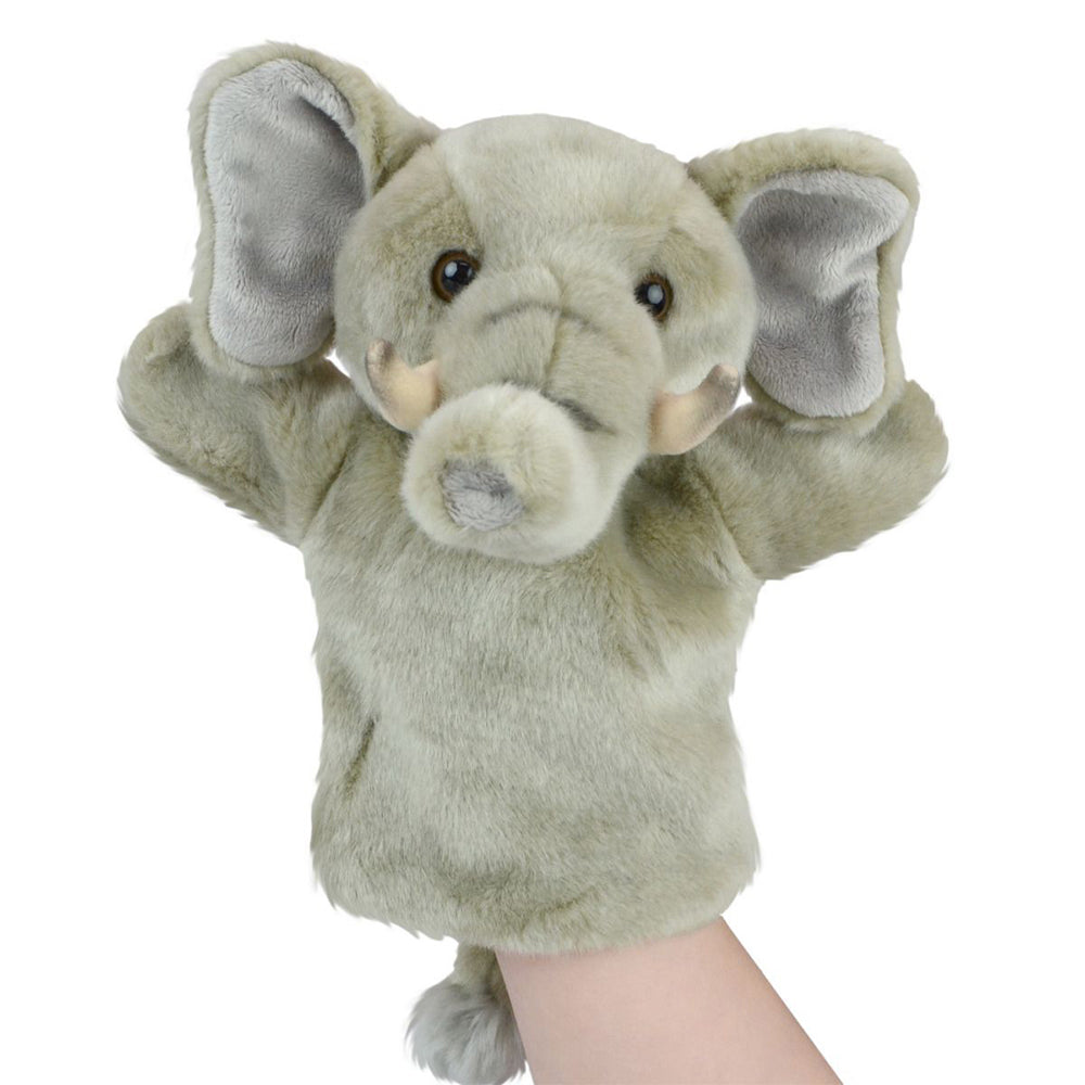 57i0268285-lil-friends-26cm-elephant-animal-hand-puppet-kids-soft-toy-grey
