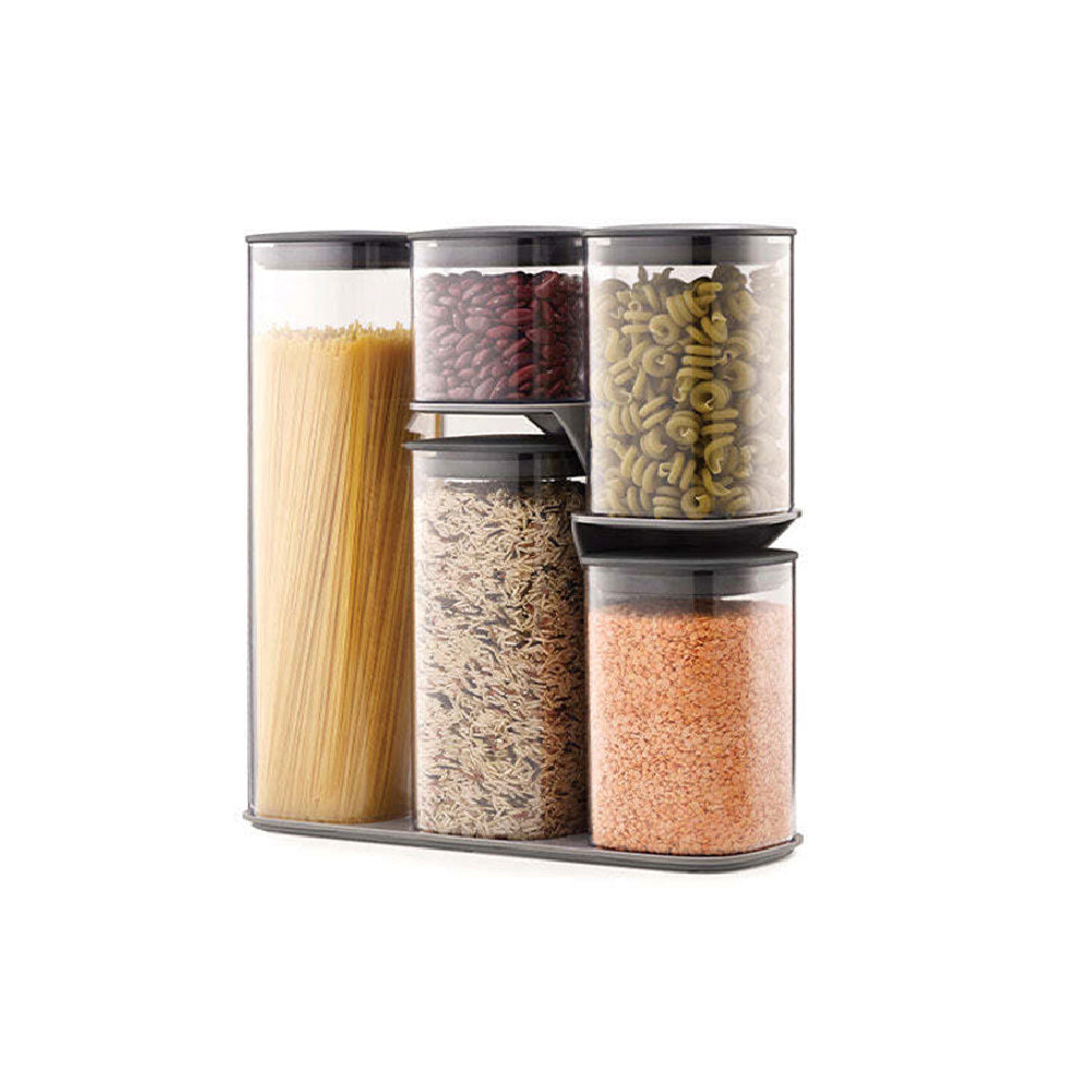 81071-5pc-joseph-joseph-podium-storage-jar-set-w-stand-grey