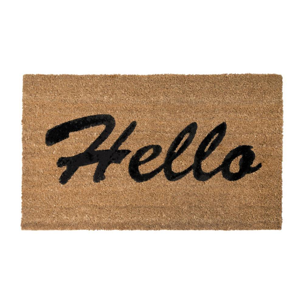 J. Elliot PVC Backed Coir Printed Door Mat 45x75cm Hello
