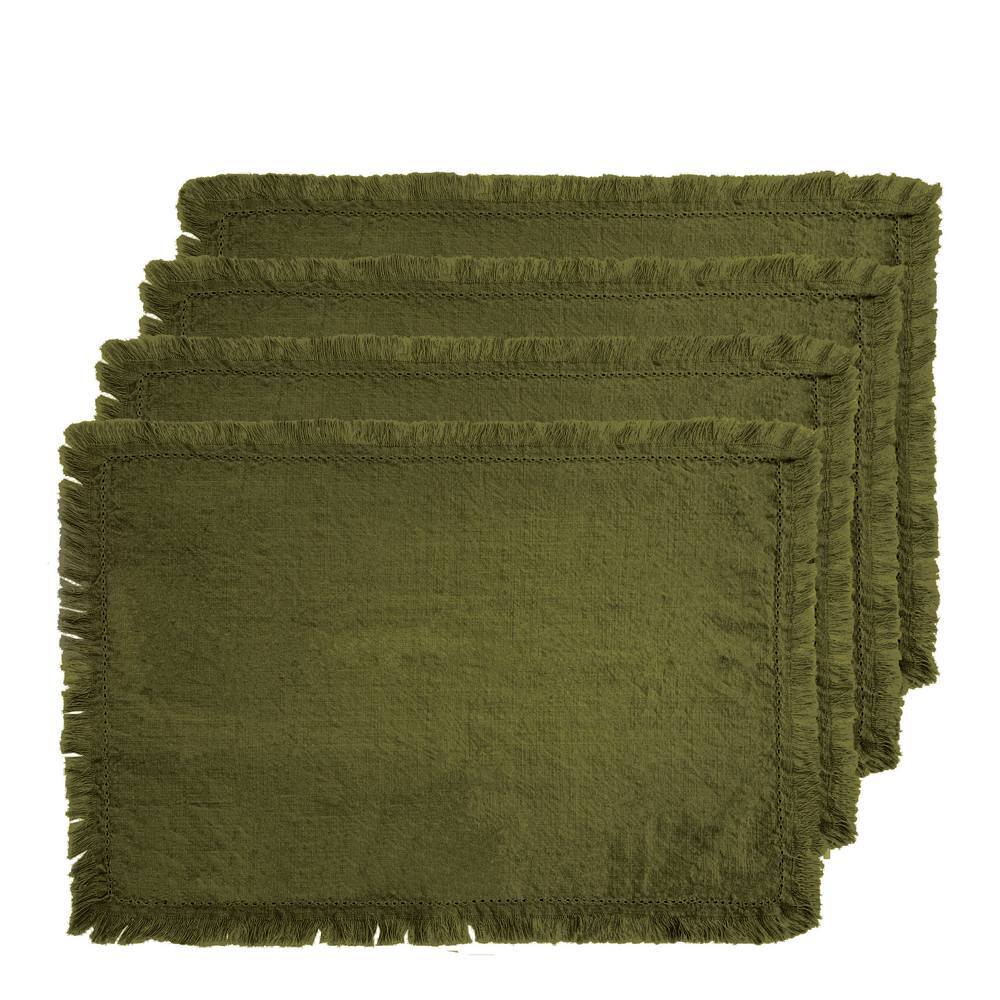 J.Elliot Avani 33x48cm Cotton Placemat Set - Olive