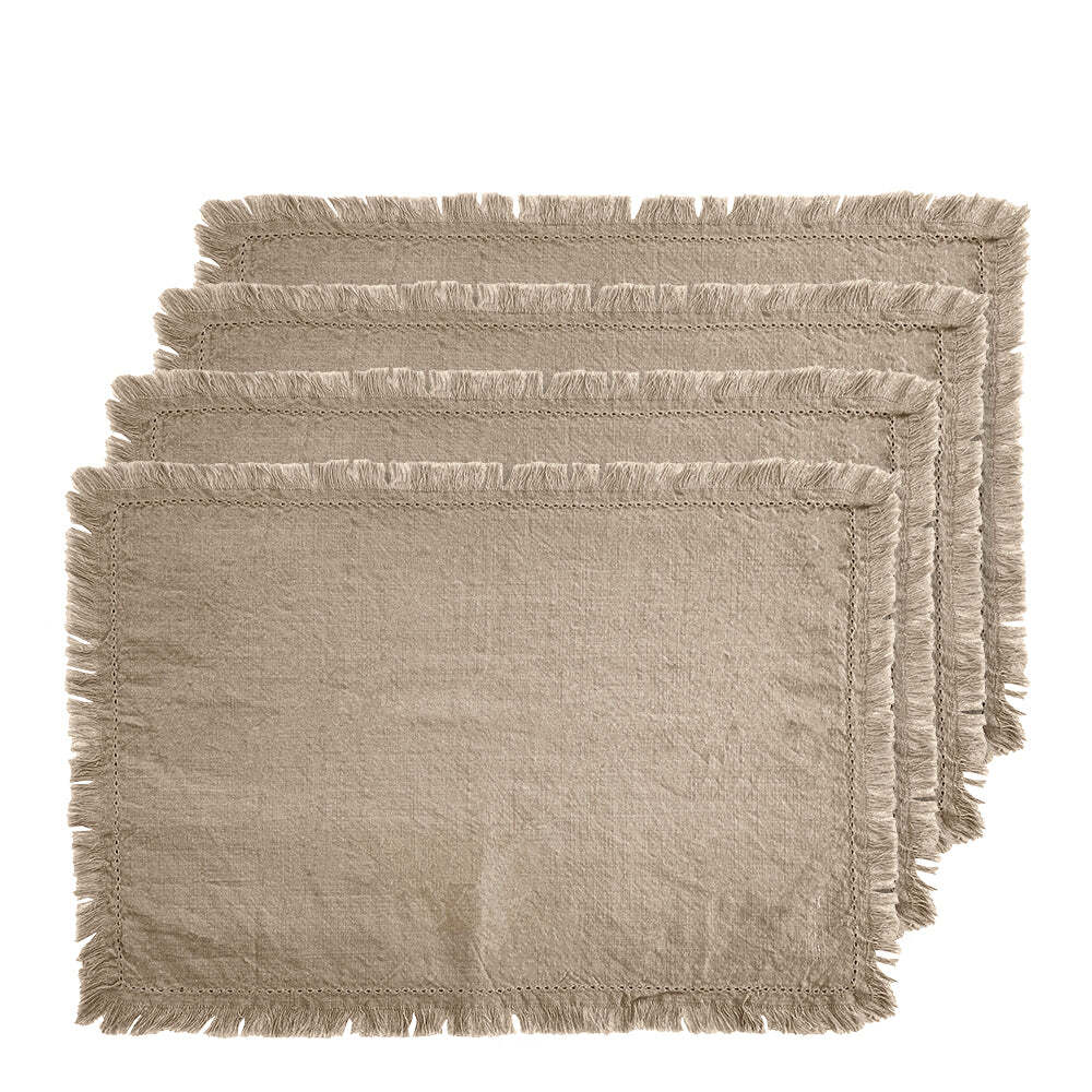J.Elliot Avani 33x48cm Cotton Placemat Set - Linen