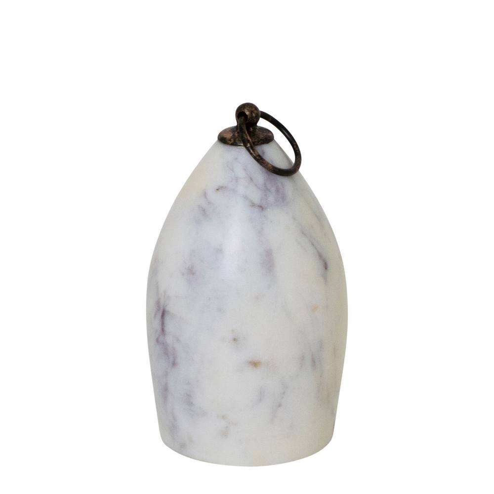 J.Elliot Nessa 14x9cm Door Stop w/ Metal Ring Handle - White Marble