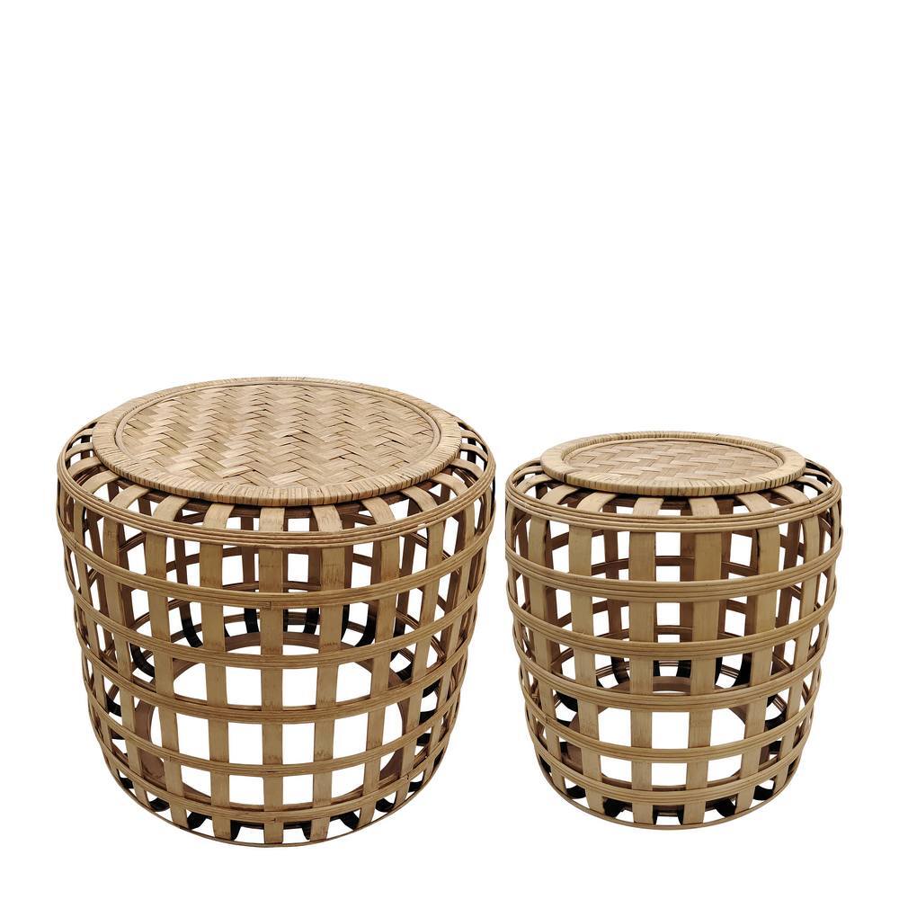 J. Elliot Cayman Set of 2 Tables 55.3x55.3x49cm & 39x39x41cm Natural