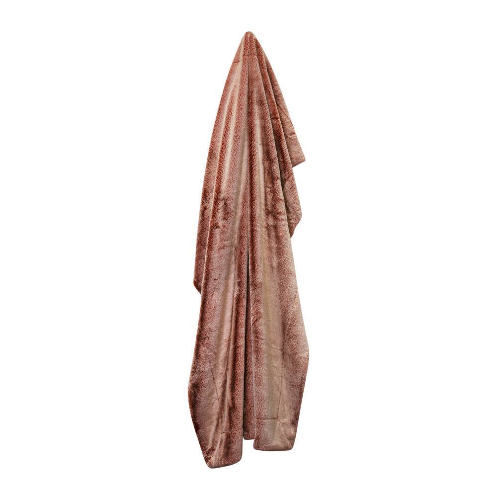 J.Elliot Home Archie Faux Fur 130x160cm Throw Blanket - Terracotta