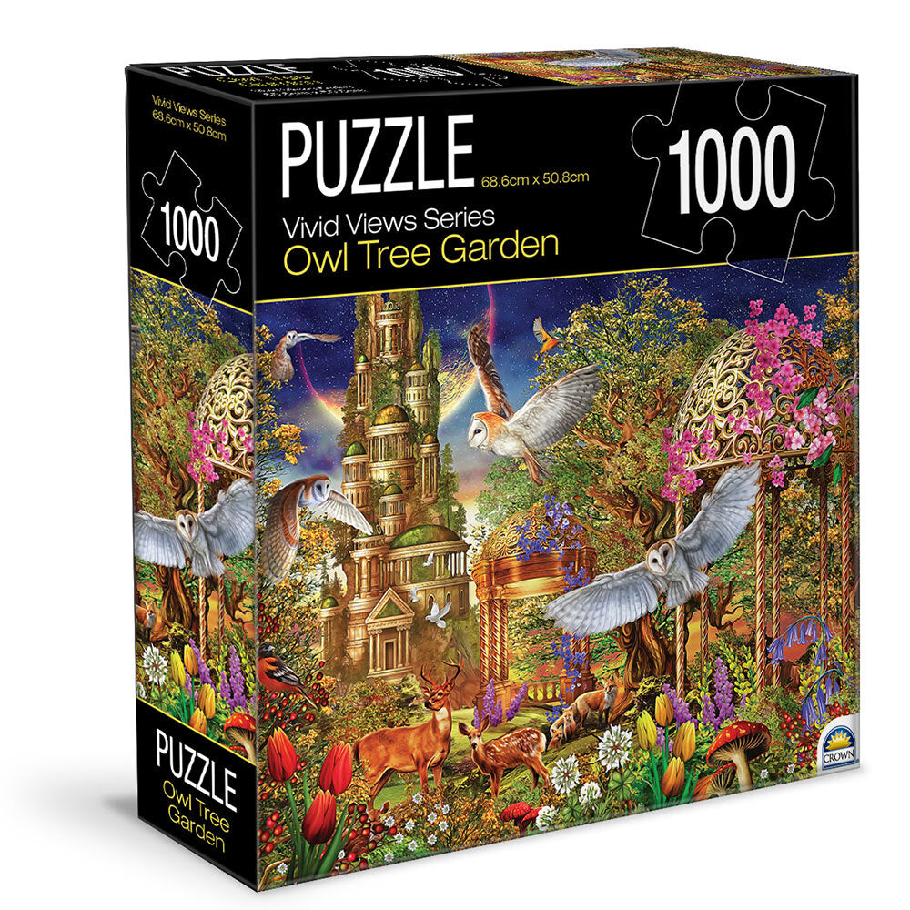 018400-otg-1000pc-crown-vivid-views-series-puzzles-owl-tree-garden