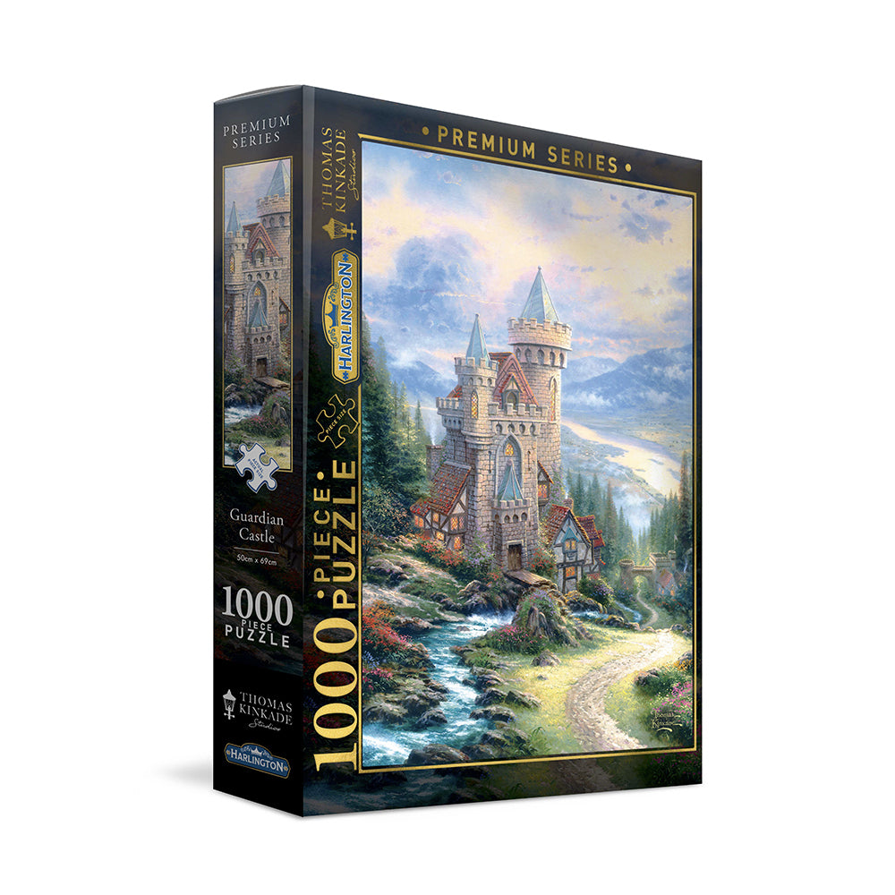 20043-1000pc-harlington-thomas-kinkade-puzzle-guardian-castle-8yrs-69x50cm