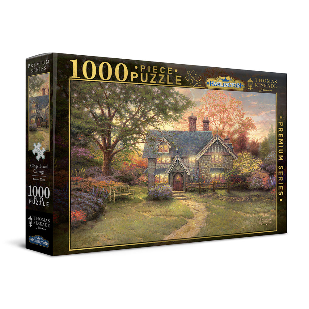 20050-1000pc-harlington-thomas-kinkade-puzzle-gingerbread-cottage-8yrs-69x50cm
