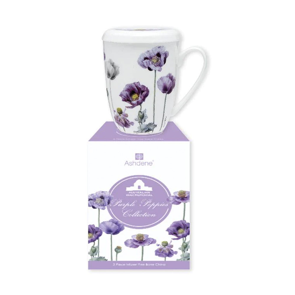 518046-3pc-ashdene-purple-poppies-tea-infuser-australian-war-memorial-edition