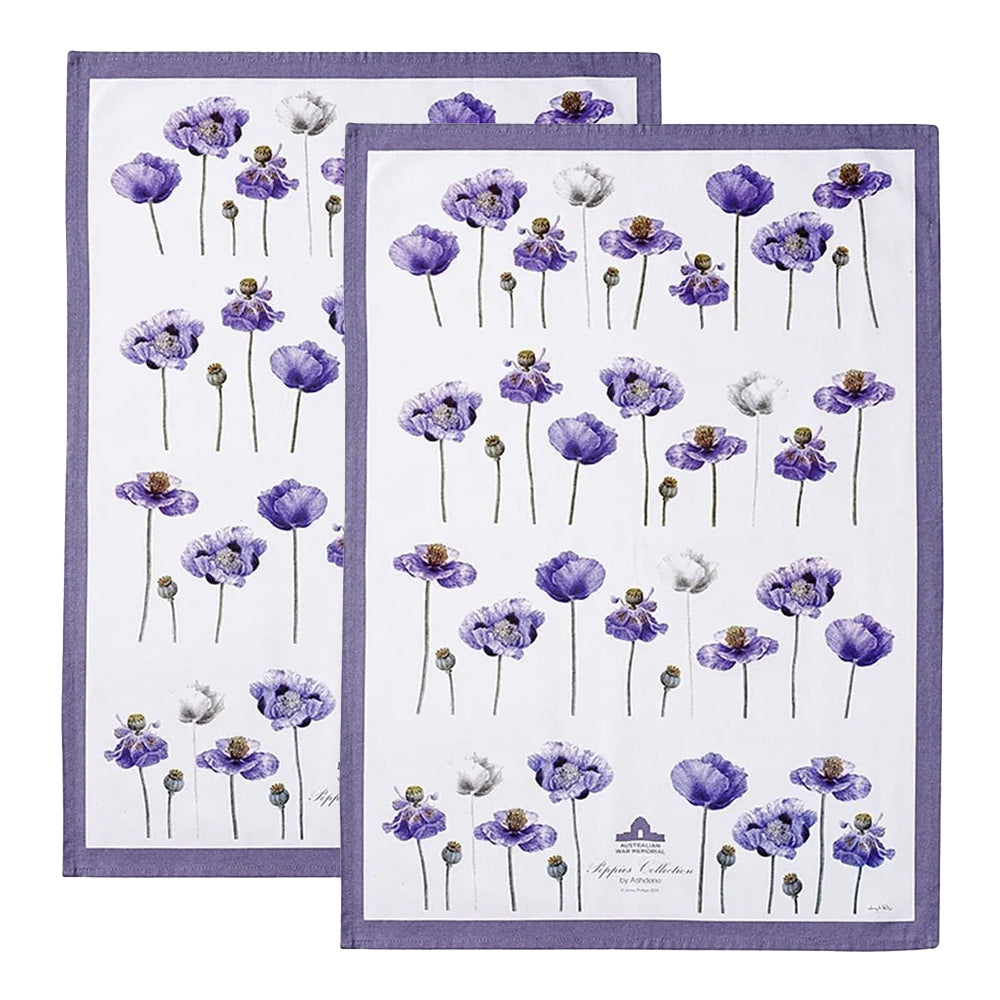 518054-2-2pc-ashdene-purple-poppies-tea-towel-set-australian-war-memorial-edition