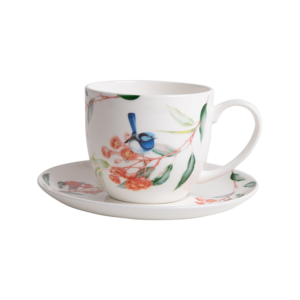 520583-4pc-ashdene-blue-wren-eucalyptus-cup-saucer-set