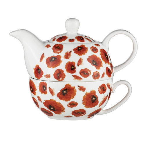 520997-ashdene-red-poppies-tea-for-one-teapot-teacup-set-w-infuser