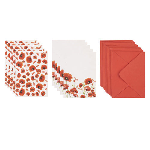 521004-ashdene-red-poppies-a5-hardcover-notebook-w-elastic-band-closure