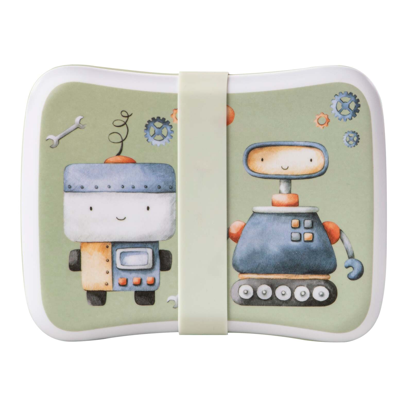 521123-ashdene-robots-kids-17cm-melamine-lunch-box-green