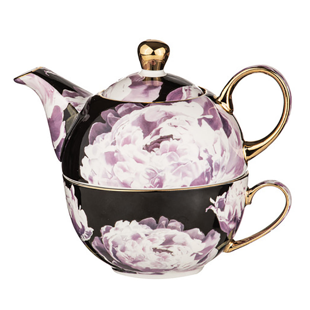 521348-3pc-ashdene-dark-florals-peony-tea-for-one-400ml-teapot-300ml-cup-w-infuser