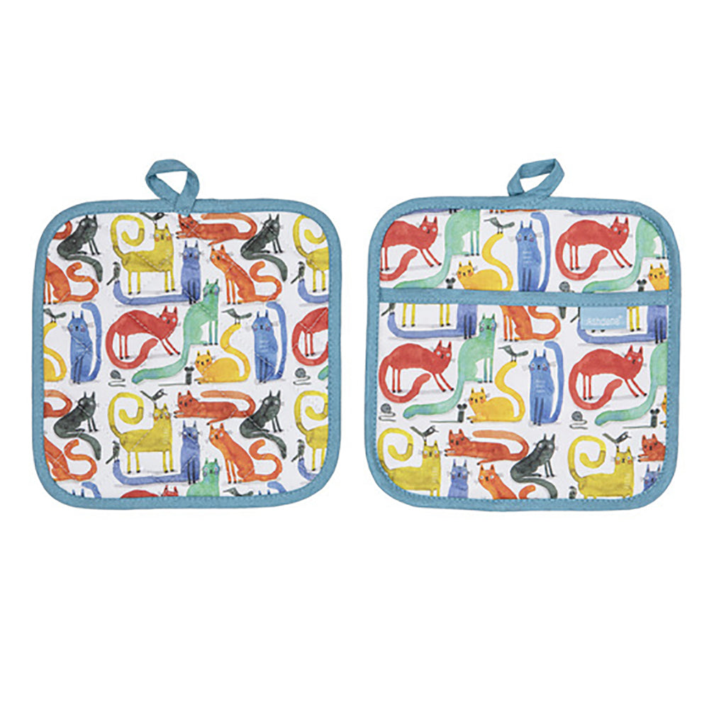 521412-2pc-ashdene-quirky-cats-21x21cm-cotton-pot-holder-oven-mitt