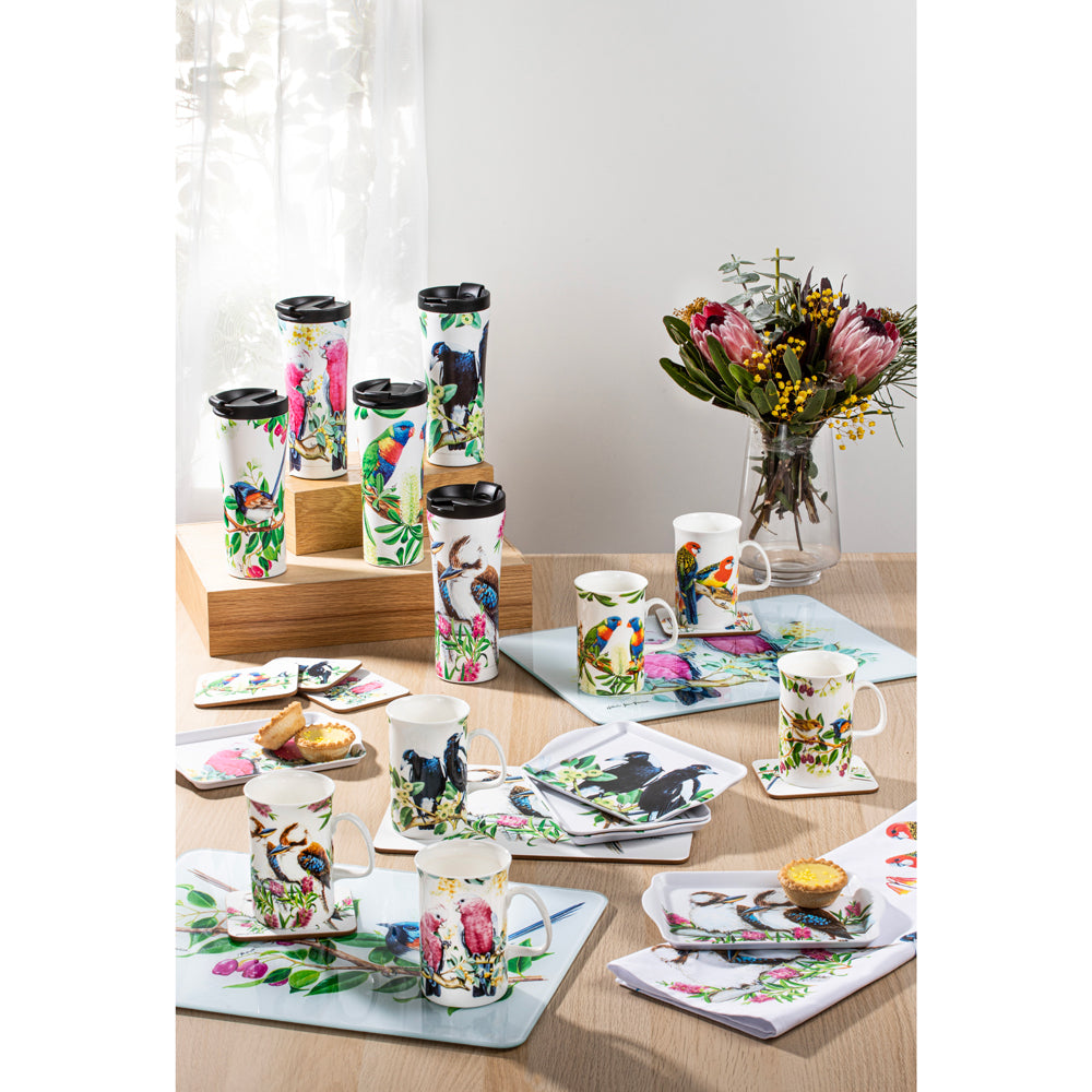521528-2pc-ashdene-australian-birds-21cm-melamine-scatter-tray-eastern-rosellas