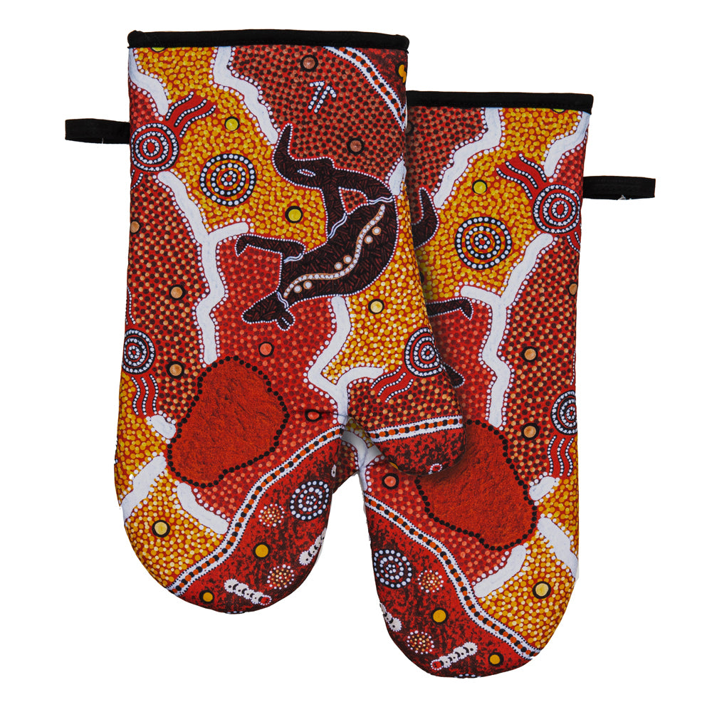 521764-2pc-ashdene-maarakool-art-native-title-33cm-cotton-oven-mitt-kitchen-gloves