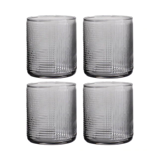 60208-4pc-ladelle-savannah-ribbed-graphite-glass-tumbler-380ml