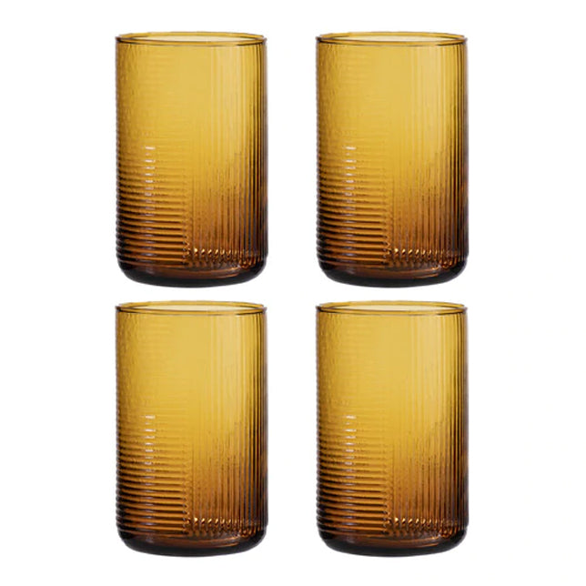 60213-4pc-ladelle-savannah-ribbed-amber-highball-tumbler-set-410ml