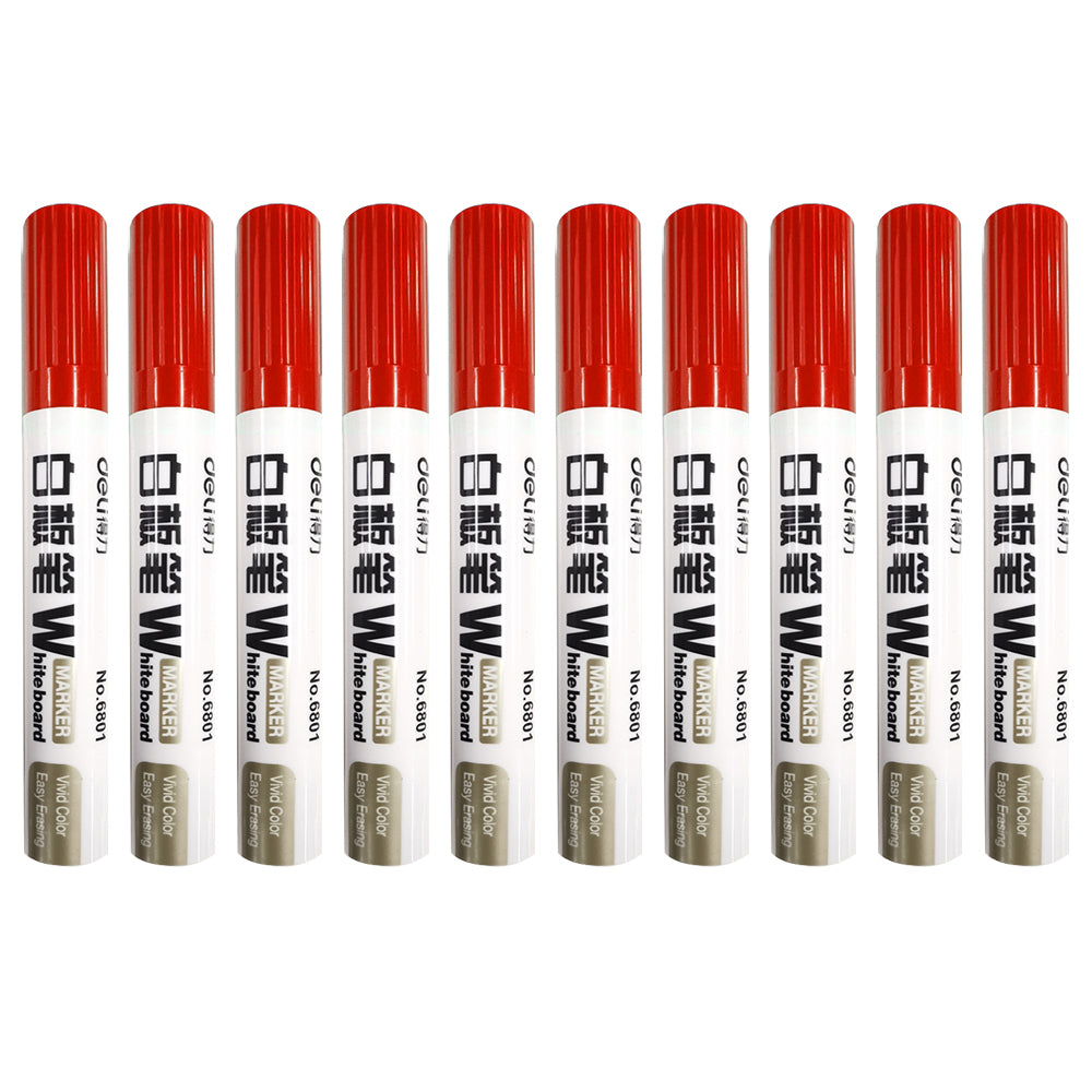 6801-rd-10pc-deli-whiteboard-marker-red