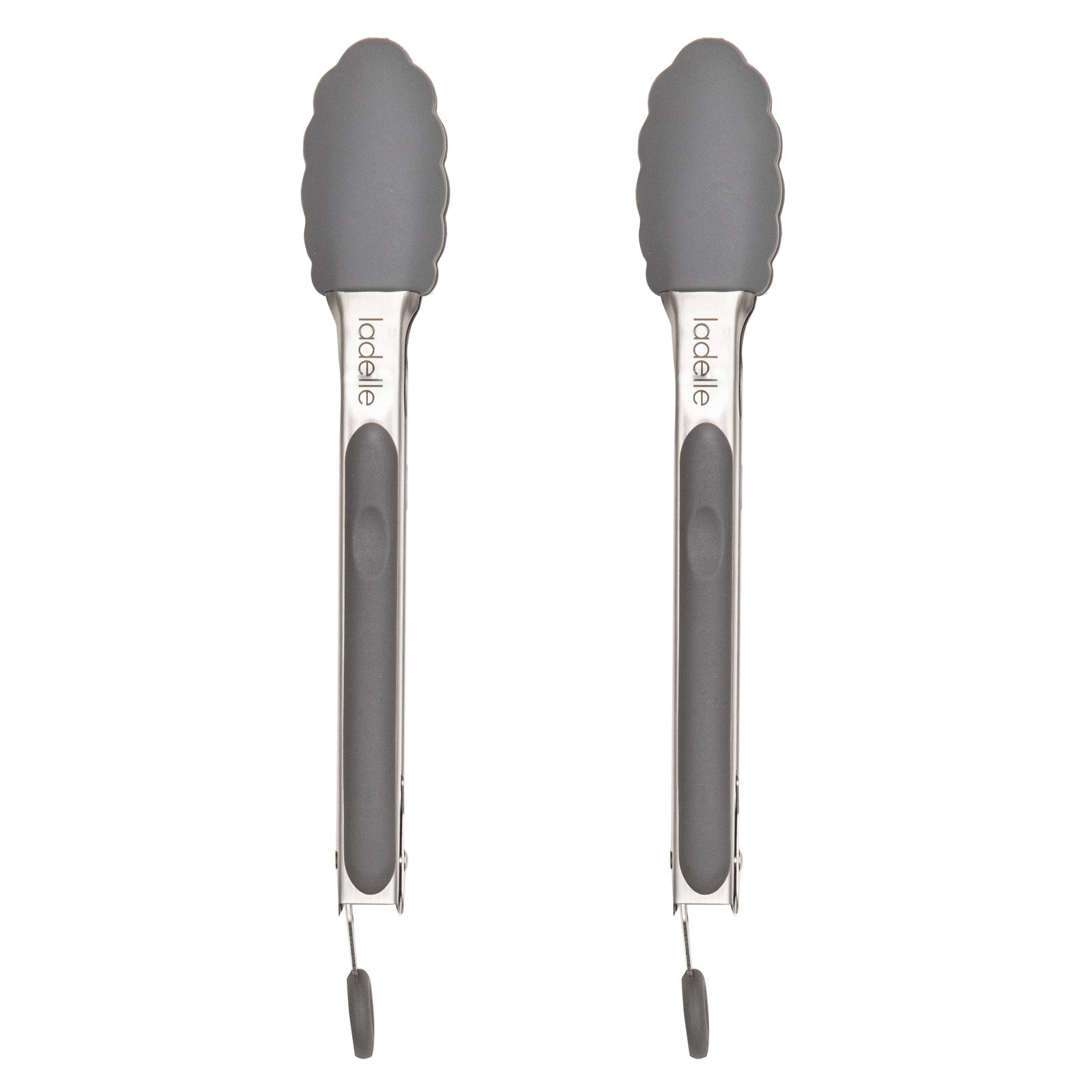 80251-2pc-ladelle-craft-grey-speckled-silicone-tongs-cooking-serving-utensil