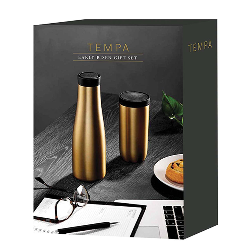 896996-tempa-sawyer-early-riser-gold-drink-bottle-travel-mug-set