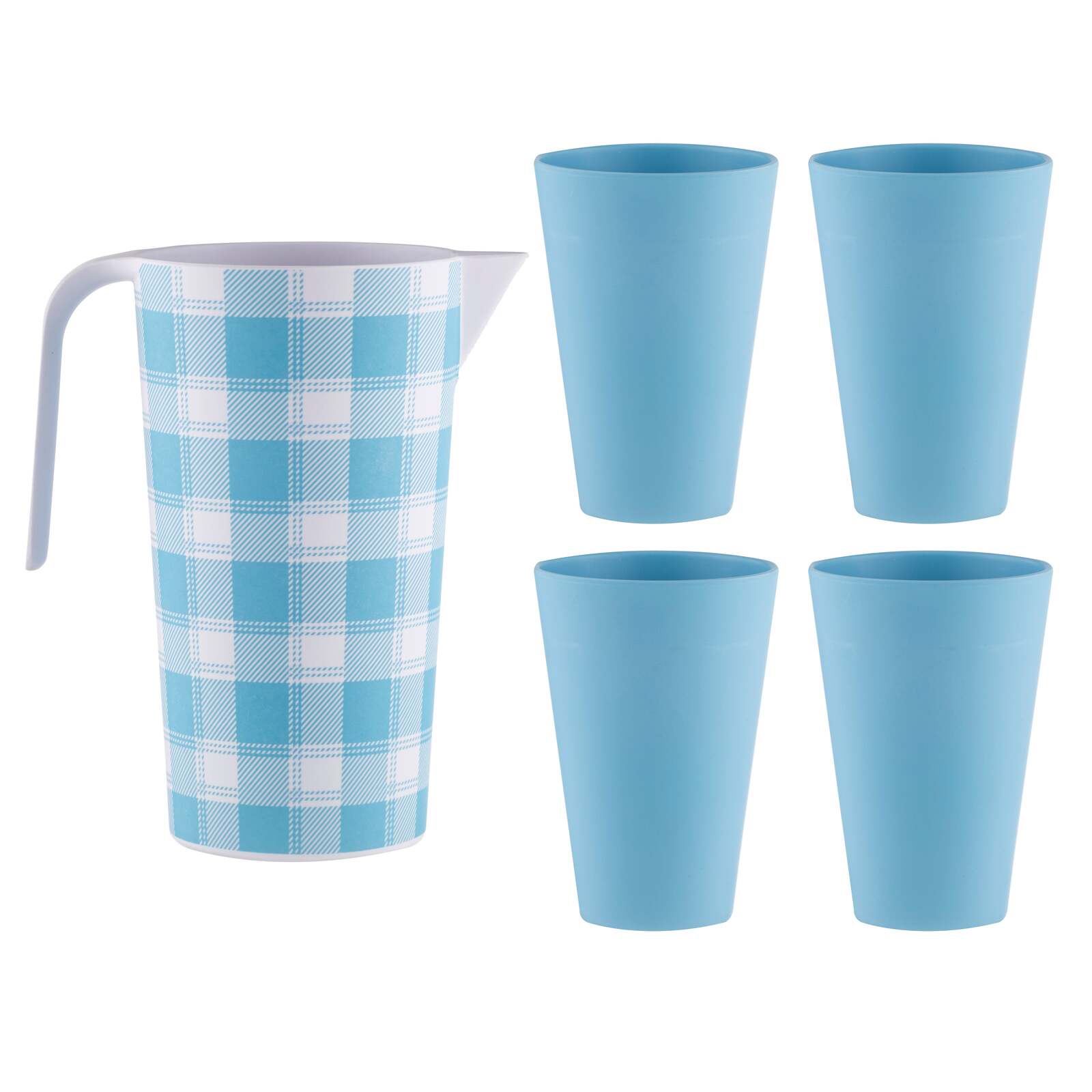 897464-delilah-melamine-1-5l-pitcher-jug-w-4x-450ml-tumbler-blue