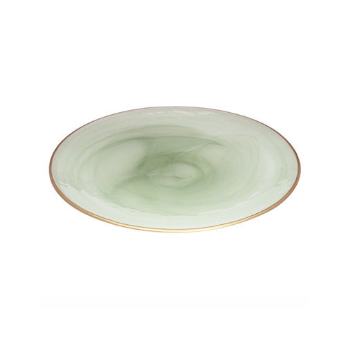 897597-ismay-round-21cm-glass-plate-food-dish-serving-tableware-green