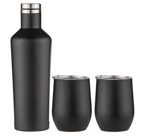 897682-3pc-aurora-portable-750ml-wine-bottle-350ml-tumbler-gift-set-matte-black