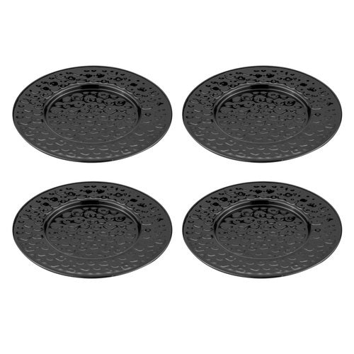 897726-4pk-spencer-hammered-13cm-metallic-coaster-set-black
