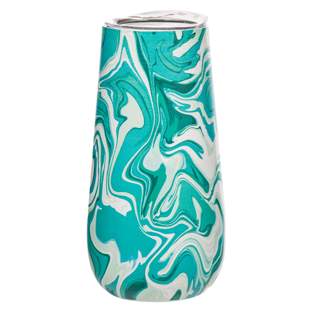 898000-porta-summer-swirl-double-walled-180ml-ss-champagne-tumbler-aqua