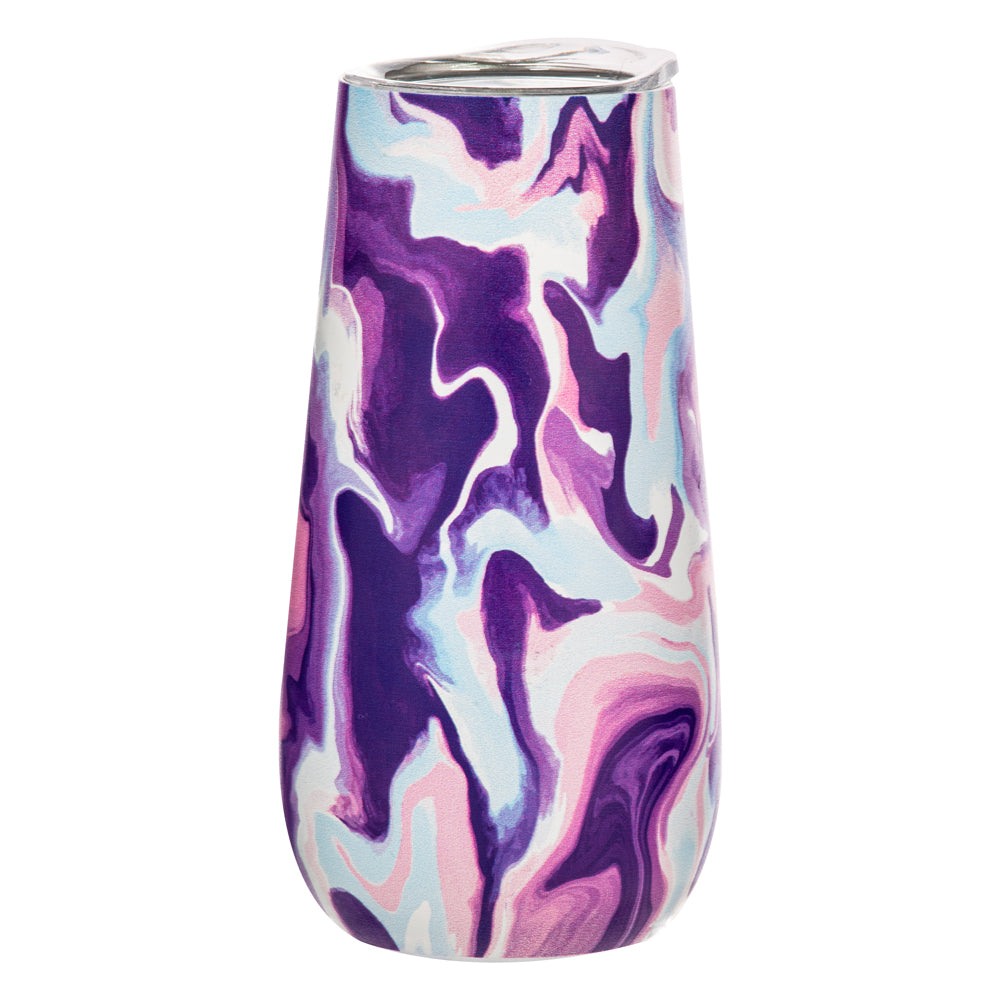 898001-porta-summer-swirl-double-walled-180ml-ss-champagne-tumbler-purple