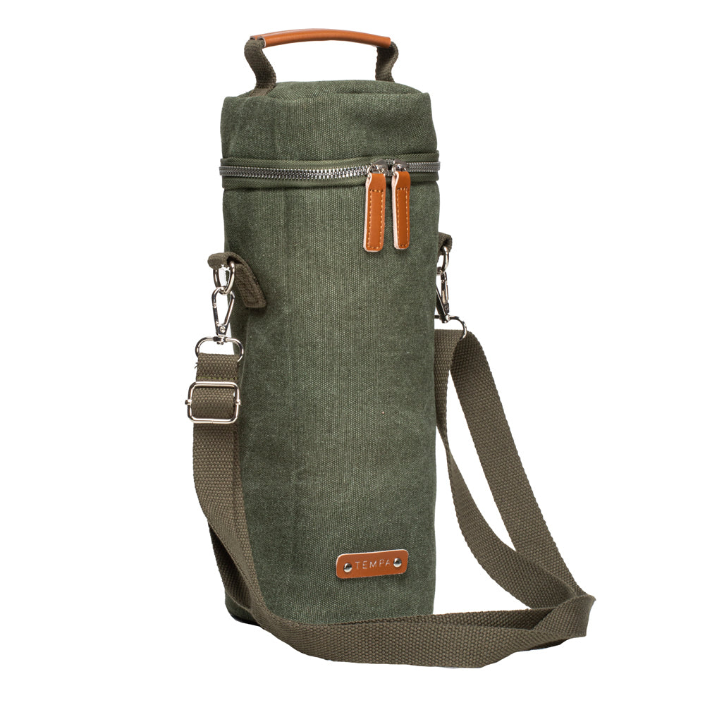 898117-tempa-kayce-adjustable-insulated-33cm-single-wine-bag-storage-olive-green