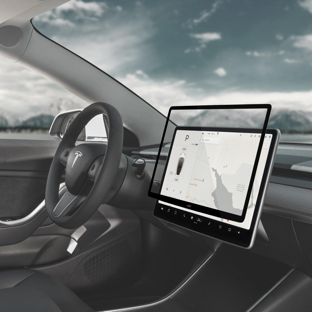 Moshi iVisor XT Clear Screen Protector for Tesla Model 3/Y's Central Touchscreen (Black)