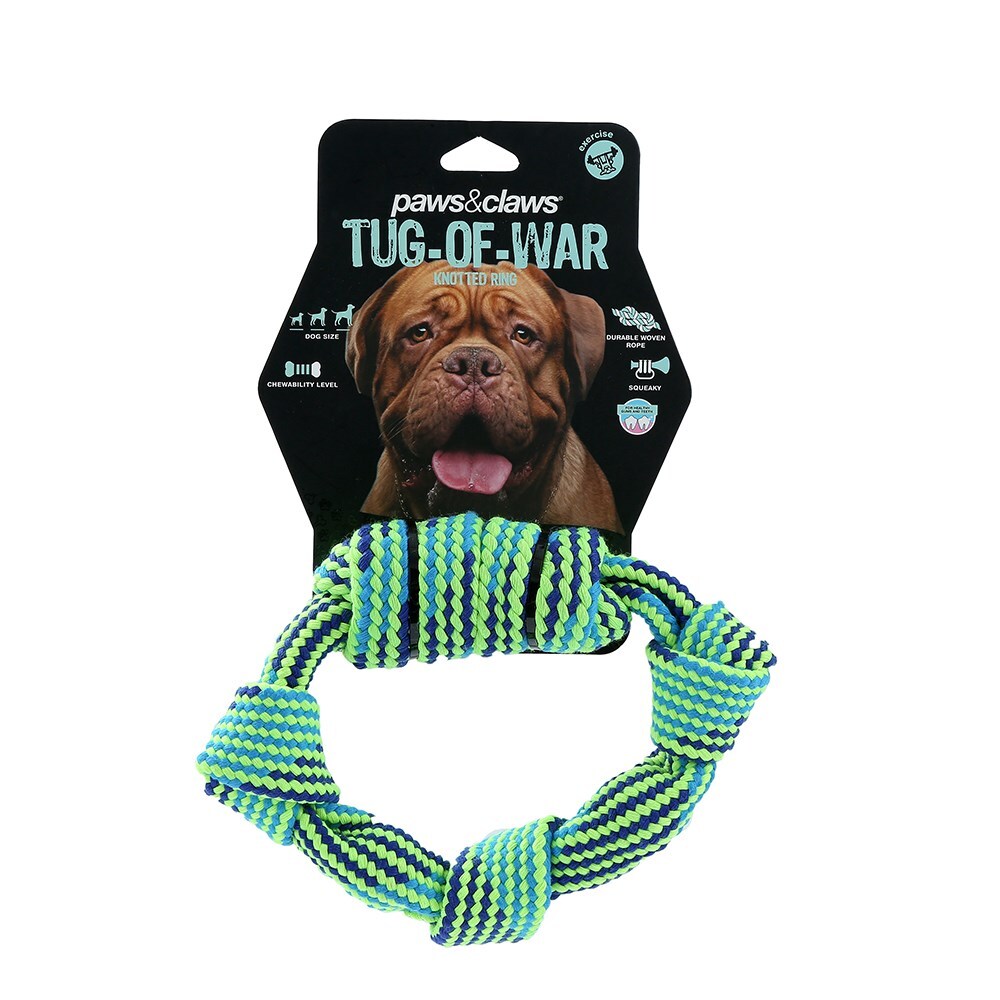10171-paws-claws-tug-of-war-knotted-ring-20x5cm-blue-green