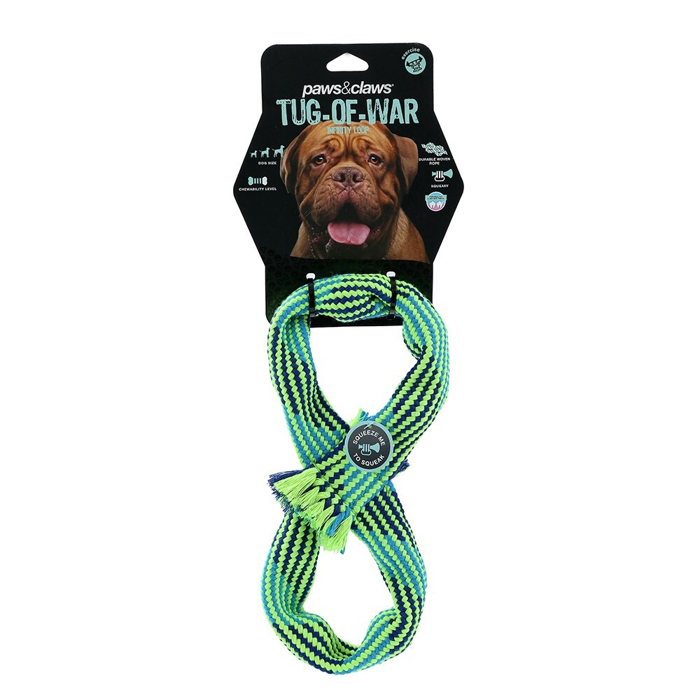 10195-paws-claws-tug-of-war-infinity-rope-w-squeakers-33cm-blue-green