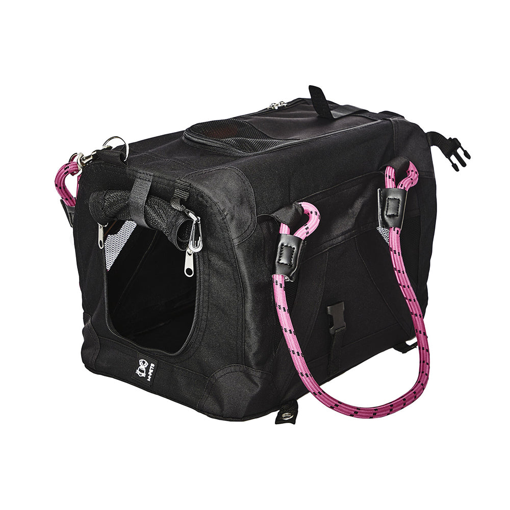 10703899-m-pets-2-in-1-remix-travel-41cm-carrier-pet-dog-bag-w-leash-belt-black-pink