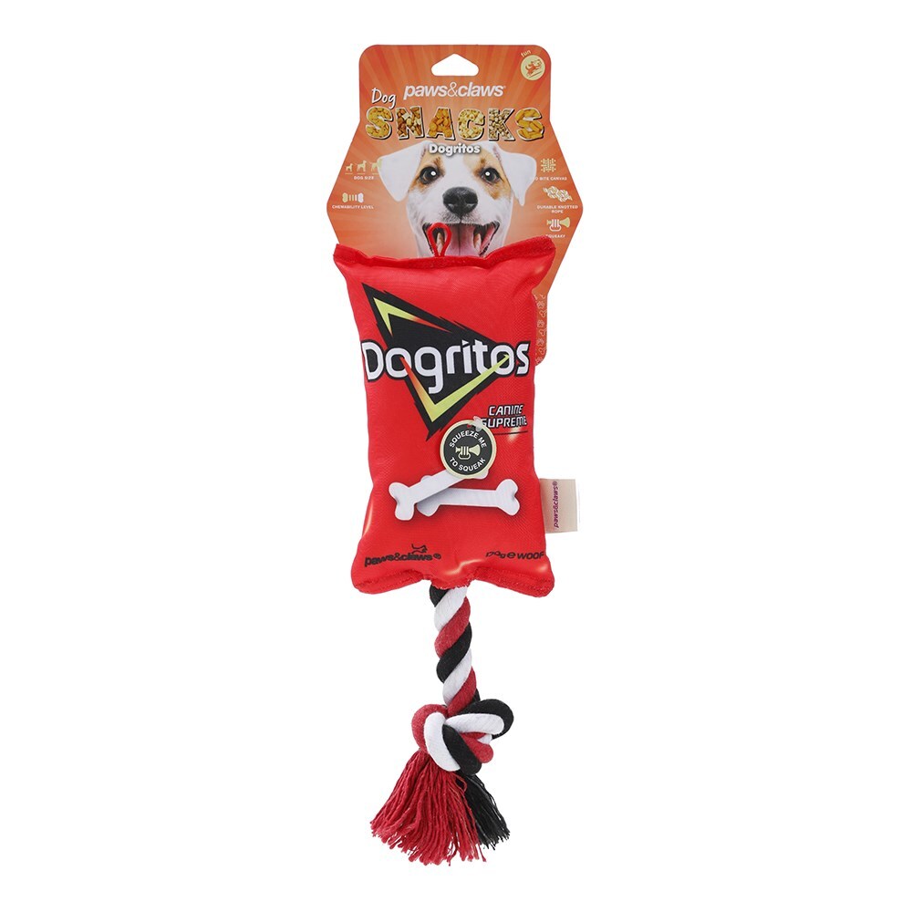 11062-paws-claws-pet-dog-38cm-dogritos-snacks-oxford-tugger-toy-w-rope-assorted