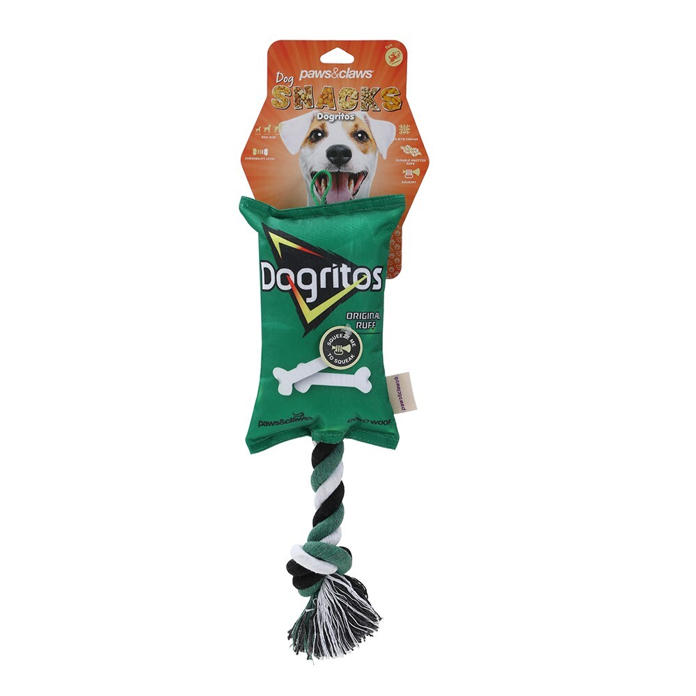 11062-paws-claws-pet-dog-38cm-dogritos-snacks-oxford-tugger-toy-w-rope-assorted