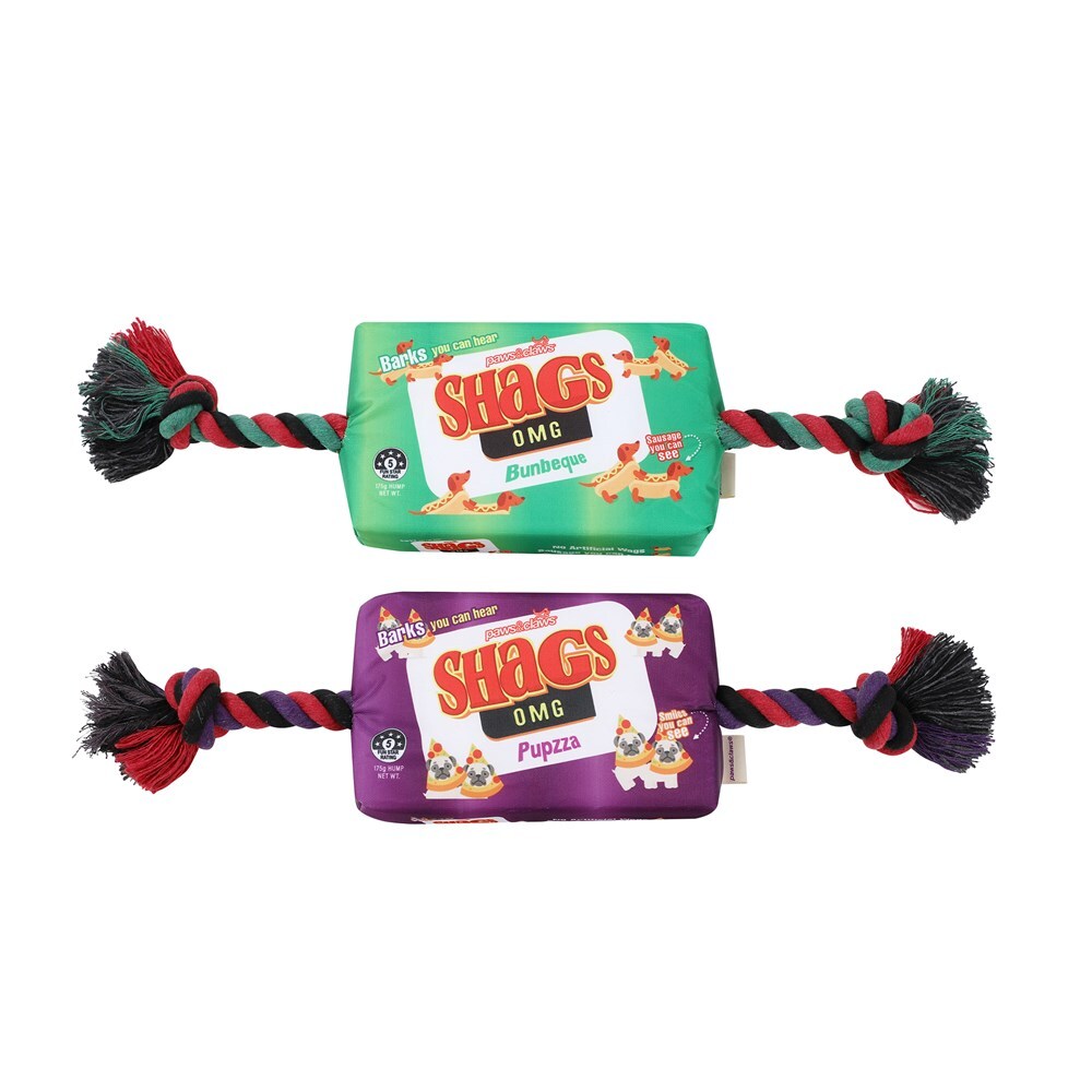 11086-paws-claws-27cm-shags-snacks-oxford-tugger-pet-dog-toy-w-rope-assorted