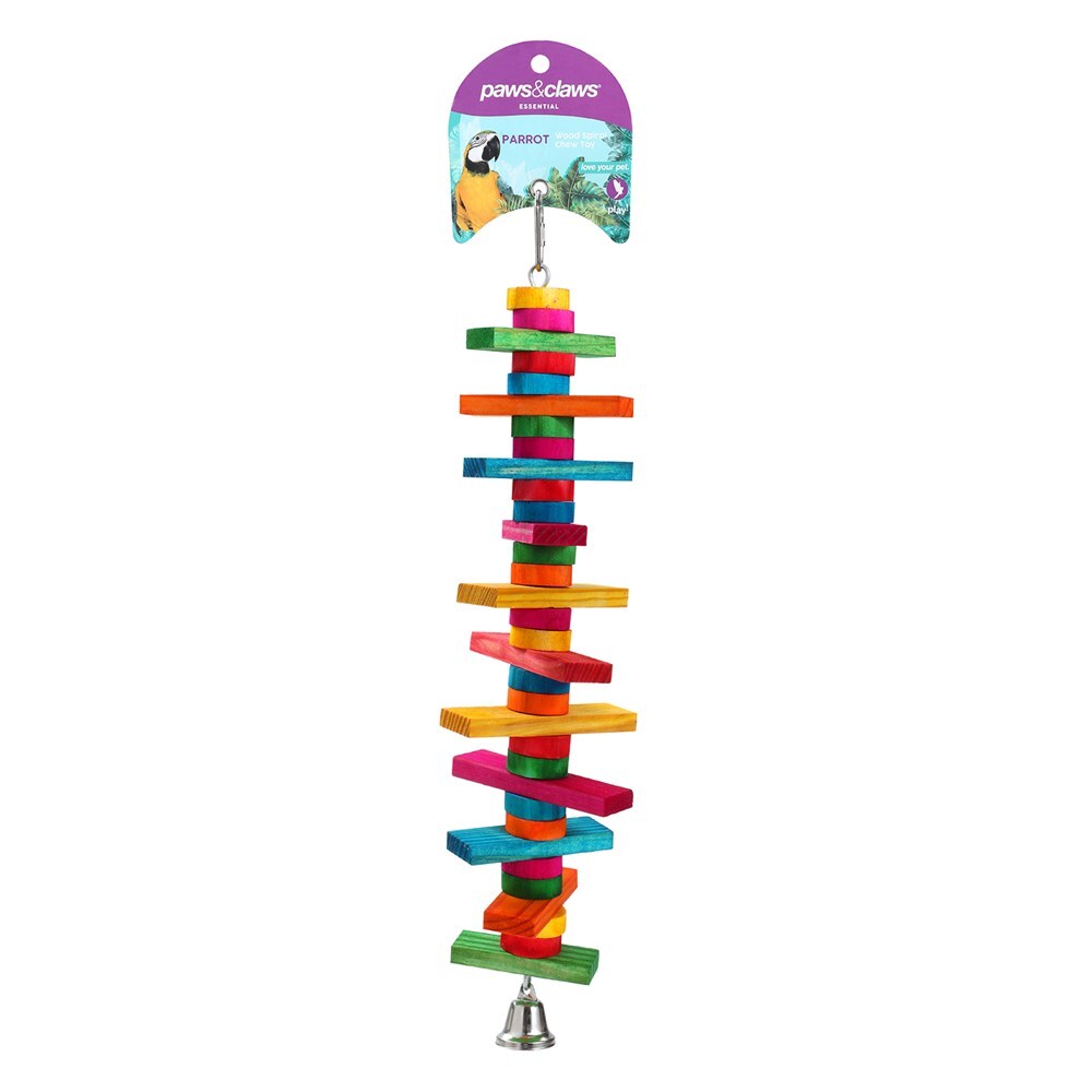 11239-paws-and-claws-parrot-wood-spiral-chew-toy-w-bell-39x10cm