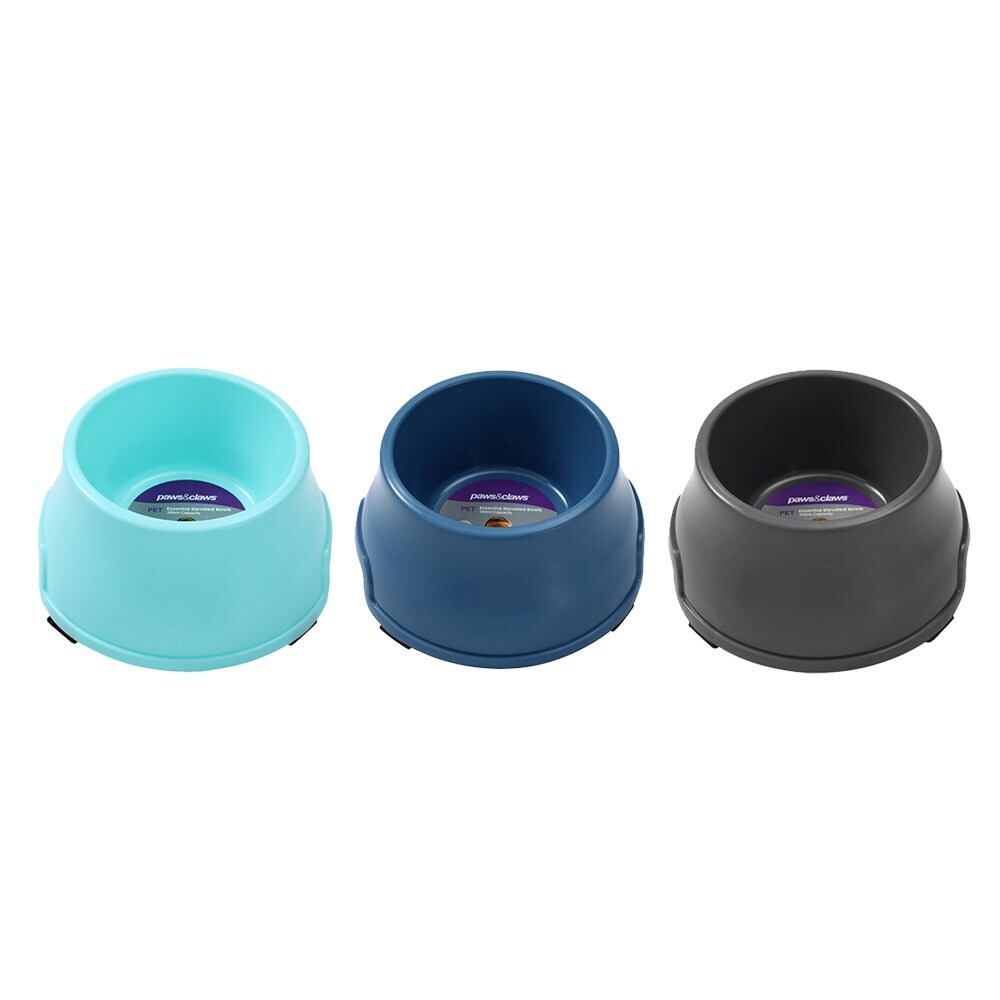 11543-paws-claws-pet-essentials-350ml-16cm-elevated-bowl-small-assorted