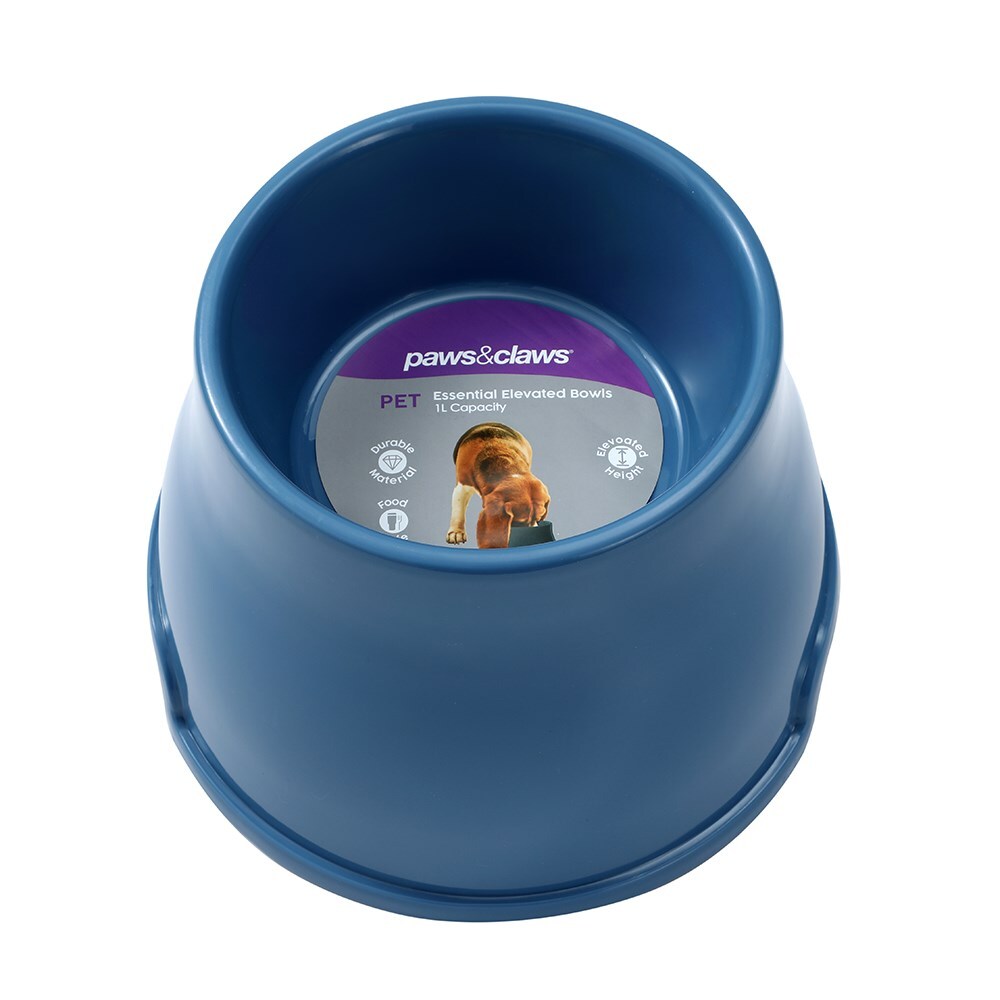 11567-paws-and-claws-1l-23x16cm-pet-essentials-elevated-bowl-large-assorted